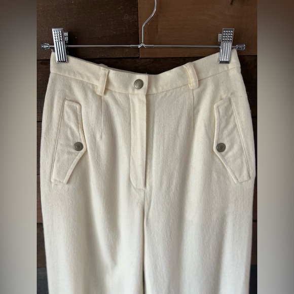 Vintage Ralph Lauren Petite High-Waisted Wool Blend Cream Pants - Picture 15 of 16